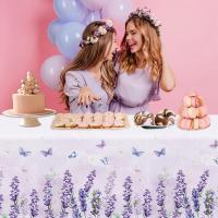 Mantel De Lavanda Light Purple Con Tema De Mariposa Para Decoración De Cumpleaños De Niña Y Baño De Manta De Mesa Moderna De Poliéster/Celulosa - details 4