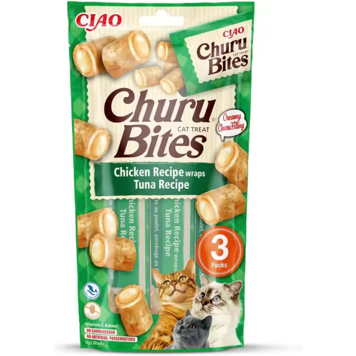 Pack de 3  Churu Bites Bocaditos Receta De Atún Para Gatos 3X10gr - 1