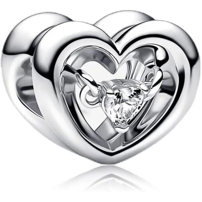Jewelry Best Mom Heart Beads fit Bracelet Necklace for Woman Girls,Pendant Beads with Cubic Zirconia,Happy Birthday Christmas Halloween Valentine's Day Gifts - 1