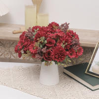 Rosa Artificial Para Novia Decoración De Fiesta De Boda Navidad Y Hogar En Vaso Plantas Falsas Para Mesa De Estudio Accesorios De Casa - details 5