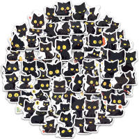 100PCS Pegatinas De Gato Familiar En Negro Cartoon Resistentes Al Agua Para Teléfonos Móviles Portátiles Y Estuches De Laptop - details 0