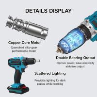 Taladro Atornillador , Weytoll eléctrico multifuncional 3 en 1 bateria litio , impacto de 21 V Motor cepillado , azul, ENVIO 24H - details 1
