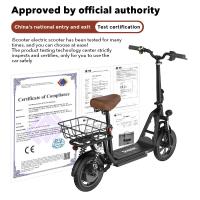 iScooter i12 Patinete eléctrico con asiento y cesta trasera, motor de 500W, batería de 36V 7.5Ah, neumático neumático de 12 pulgadas, velocidad máxima de 25km/h, alcance máximo de 35km, frenos de disco dobles, absorción de impactos doble - details 12