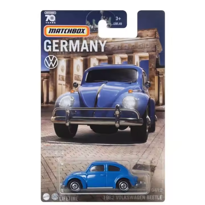 MATTEL - Matchbox - Volkswagen Beetle azul -  Año 1962 - Coleccionable - Coche de metal fundido a Presión - Mayores de 3 años - 1