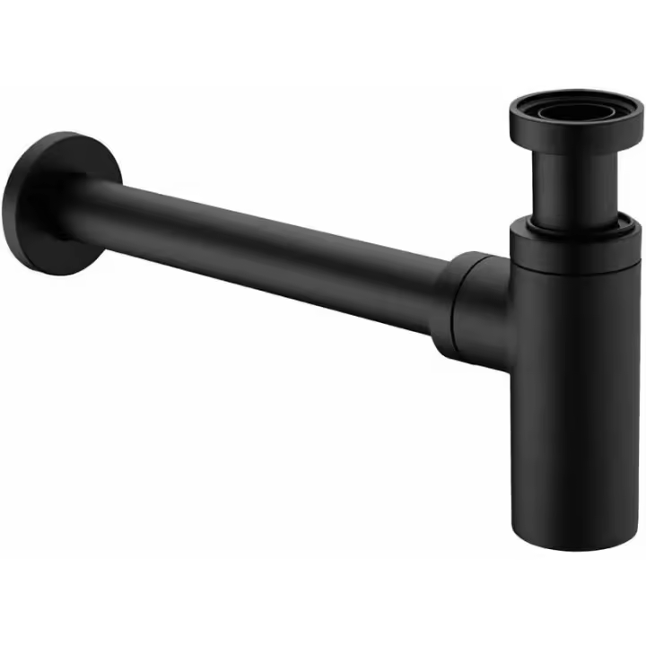 Sifón para lavabo - Negro mate - Sifón universal ideal para lavabos de baño y elegant WC-Diseño - 1