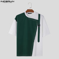 Camiseta De Hombre Estilo Casual INCERUN Con Diseño De Mochila Y Hebilla Manga Corta Patchwork S-5XL Para Verano - details 7