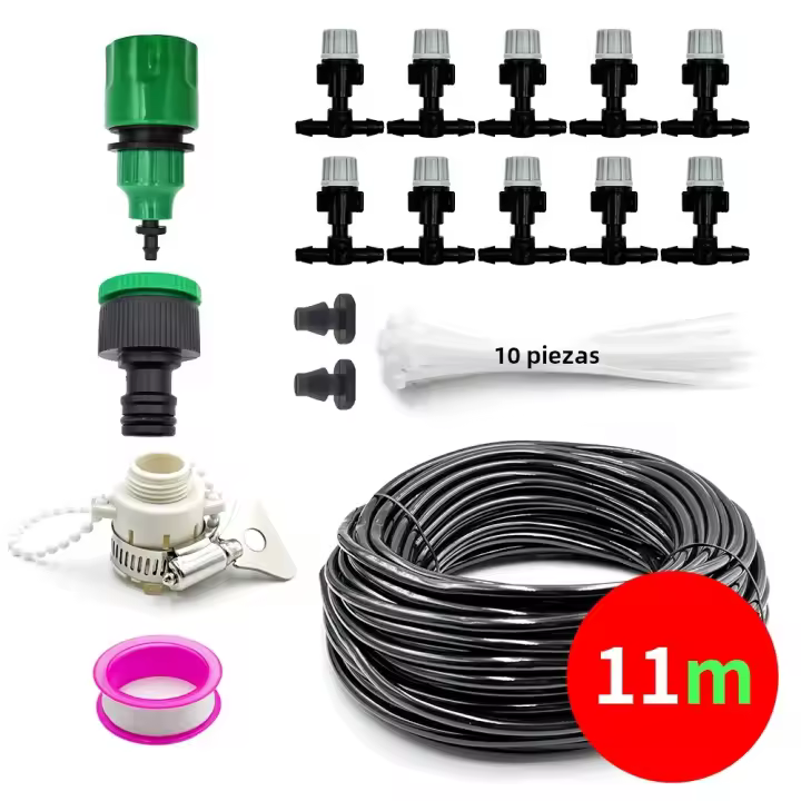 Sistema De Enfriamiento Por Neblinación Al Aire Libre Con Rojellador De Agua Para Plantas Juego De Boquillas De Neblinización De Plástico Para Riego - 1