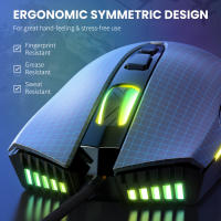 Ratón De Juego ONIKUMA Con Diseño Ergonómico Dinámico RGB Botones De Programación Ajustable 6400 DPI 7 Para Laptop PC Gamer - details 4