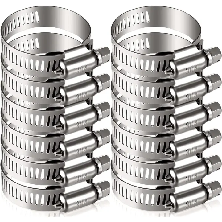 Lot de 12 Colliers de Serrage Inox 35-57mm : Solution Polyvalent pour Tuyaux, Conduits, et Plus - 1