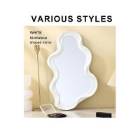 Espejo Asimétrico de Pared Diseño Ondulado Blanco  80 x 51 cm – Espejo Decorativo Irregular Moderno Tipo Wave – Marco ABS Ligero – Para Baño, Dormitorio, Tocador o Salón – Para Colga - details 2