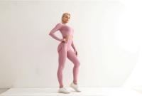 Conjunto De Yoga Para Mujer Ropa Deportiva De Gimnasio Con Top De Manga Larga Y Leggings De Cintura Alta Fitness Sports - details 15