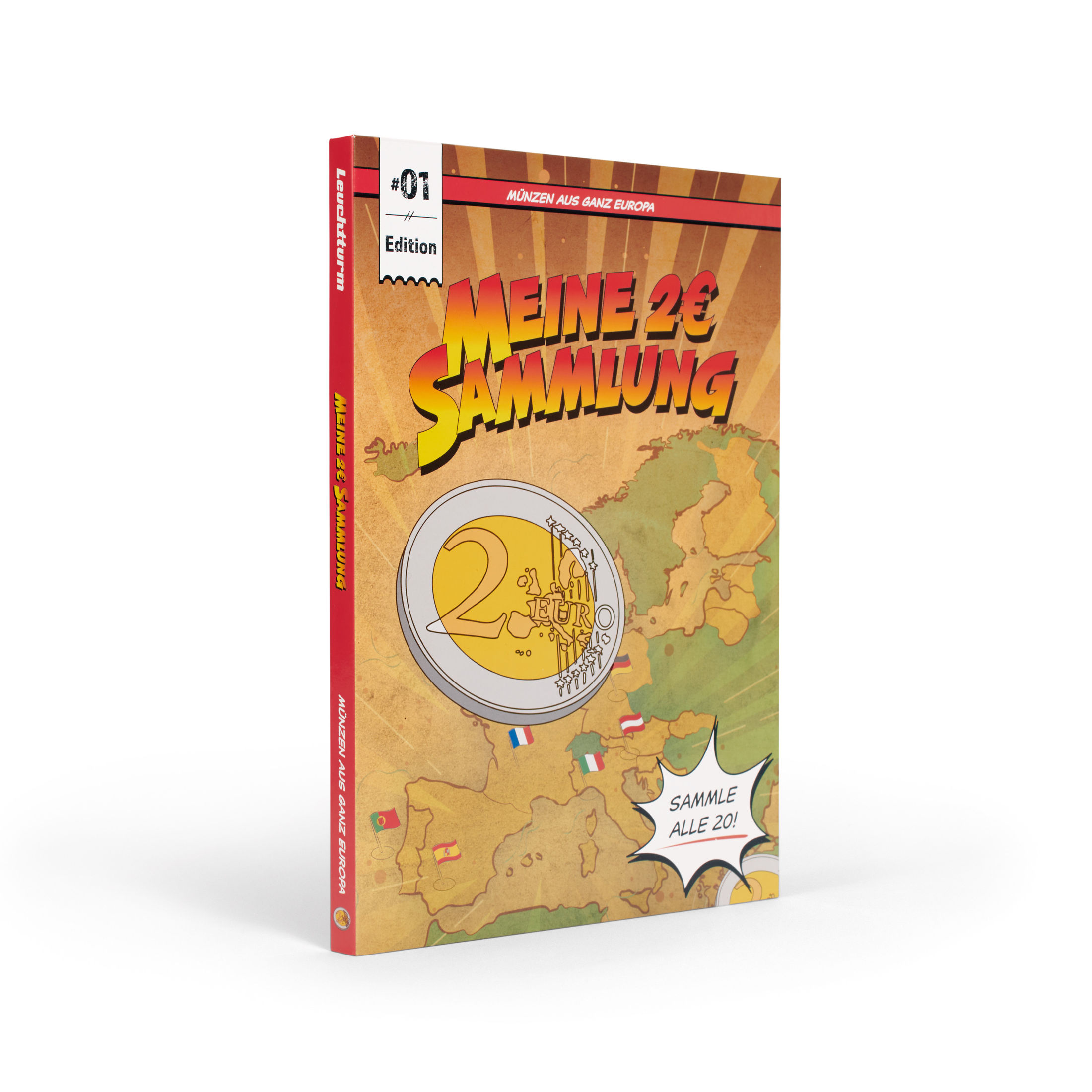 Leuchtturm Álbum para monedas Presso, Eur o-Collection, 24x 2 Euro "Ninos"