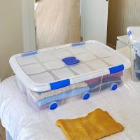 LILI HOME Pack de 2 Cajas Plásticas Organizadoras de Calidad Premium - Desde 5L hasta 35L - Estas cajas cuentan con cierres de seguridad en todas las presentaciones para evitar aperturas accidentales. Fabricadas con plástico resistente que protege con - details 1