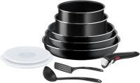 Ingenio Easy On - Juego de 3 Sartenes 22/24/26 cm + 2 Cazos 16/18 cm + Mango Extraible + 4 Accesorios, No Apto Inducción, Antiadherentes, Sin PFOA, aptos lavavajas y Horno - details 0