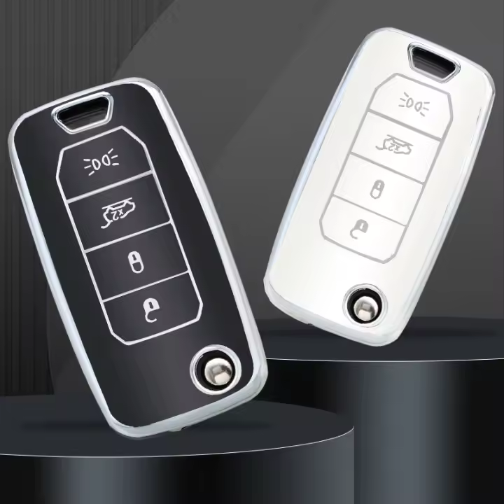 Funda De Llave De Coche TPU Para Jeep Cherokee Renegade Grand Dodge Ram Charger 1500 Chrysler 300C Jour Cubierta De Plástico Suave Para Llaves De Auto - 1