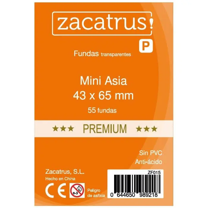Fundas Mini Asia premium 43x65mm Zacatrus (55 uds) Fundas Zacatrus - 1