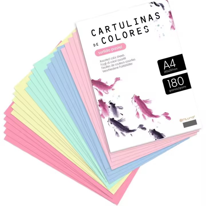 Ofituria Cartulina de Colores A4 180gr para Manualidades, Imprimir tus Documentos y Diseños Creativos - 1