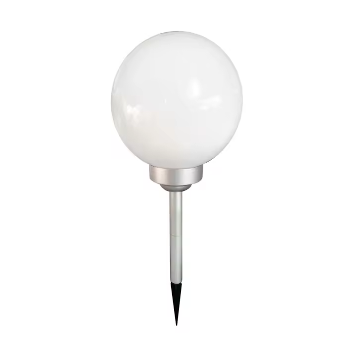 Lampka solarowa plastik+alum. kula 15cm+ - 1