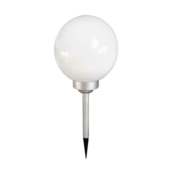 Lampka solarowa plastik+alum. kula 15cm+ - 1