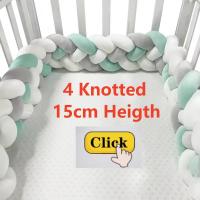 Protector De Cuna Para Bebé Con Nudo Y Trencita Almohadilla De Cojín Anticolisión Decoración De Habitación Infantil 1M/2M/3M/4M Tamaño Plush Material Algodón - details 1