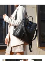 Mochila Vertical de Pu para mujer, bolso cruzado de viaje de gran capacidad, tendencia informal - details 18