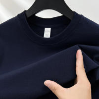 Camiseta De Algodón Puro 100% Para Hombre Manga Corta Verano Moda Casual Color Sólido Cuello Redondo Top Amplio Para Pareja - details 23