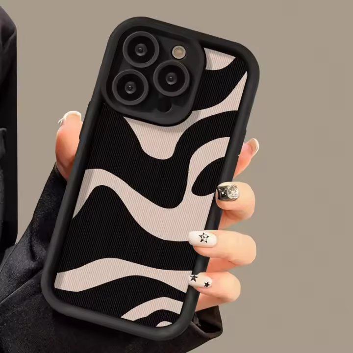 Funda Suave De TPU Antiderrapante Con Diseño De Rayas Zorro Para iPhone 7/8 Plus/XS/X/11/12/13/14Pro/Max/15 Compatible Con Modelos Variados Resistente a Caídas Y Manchas - 1