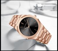 Reloj De Pulsera De Lujo Para Hombres Y Mujeres En Color Rosa Oro Con Correa De Acero Inoxidable Y Cierre De Seguridad Reloj De Moda Negra Resistente Al Agua De 40mm - details 5