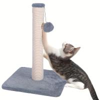 Palo De Afilado Vertical Para Gatos Con Pluma De Pelo Suave Y Sisal Marco De Subida Para Gatos Pequeños Juguete Anti-estrés Duradero Y No Caído - details 0