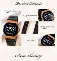 Reloj Digital LED Para Parejas Reloj Deportivo Militar De Hombre Y Mujer Con Cuerda De Silicona Resistente Al Agua Estilo Casual - details 4