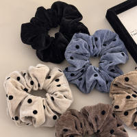 Nuevas Horquillas De Cabello Con Puntos Para Mujer Tamaño Grande Impresión Estilo Negro Gris Accesorio De Cabello Elástico Decorativo - details 1