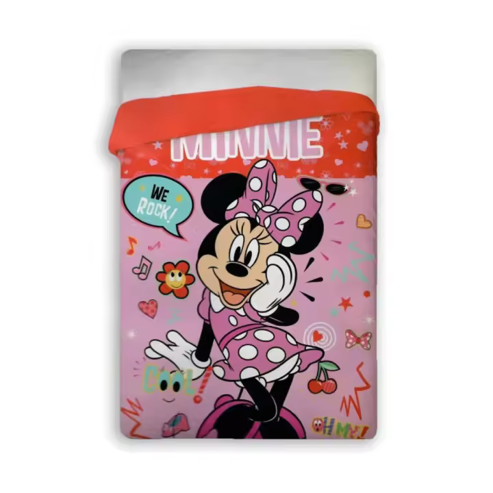 Minnie Mouse - Edredón Nórdico Disney Rosa  (Cama 90 - 105 cm) 180 x 260 cm - 1