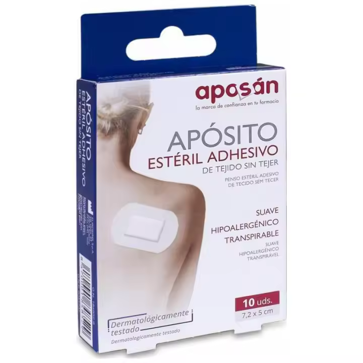 Aposán Apósito Estéril De Tejido Sin Tejer 7,2 X 5 Cm, 10 Uds - 1