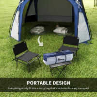 Outsunny Carpa Portátil para 6-8 Personas Carpa de Camping con 4 Mosquiteros Gancho y Bolsa de Transporte Anti-UV para Pescar Senderismo 350x350x230 cm Gris y Blanco - details 5