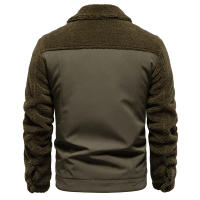 Chaqueta de retales para hombre, chaqueta informal de lana de cordero de alta calidad, talla europea, otoño e invierno, 2024 - details 9