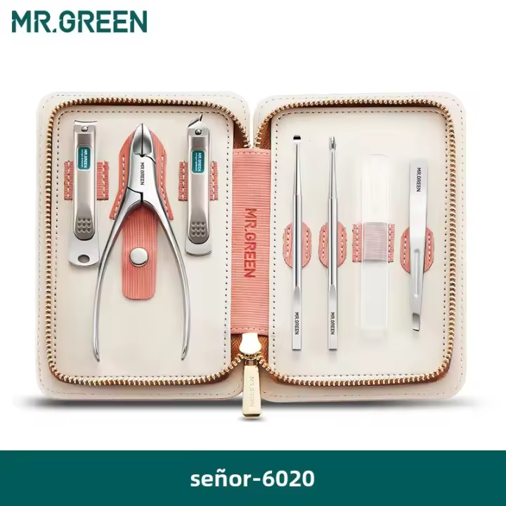 Kit De Manicura Y Pedicura MR.GREEN 7 En 1 Herramientas De Uñas Profesionales Acero Inoxidable Con Estuche De Viaje Para Hombres - 1