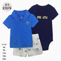 Nueva ropa infantil de verano para niños, bebés y niños pequeños, pantalones cortos de manga corta, camisetas, trajes de tres piezas. - details 3