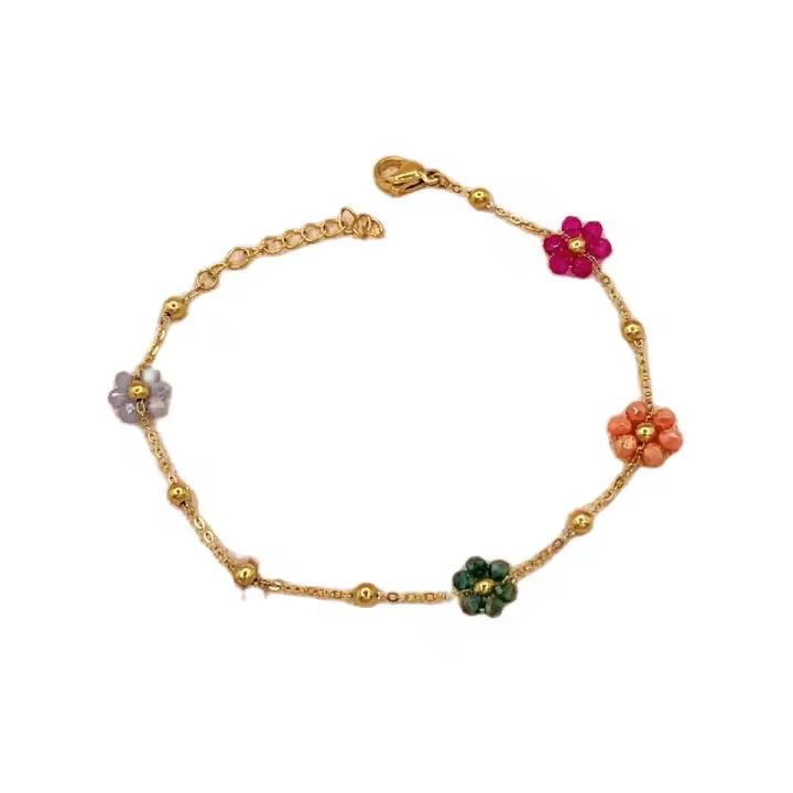 Pulsera Bohemia Para Mujer Plateada Con Diferentes Colores De Bolas Regalo De San Valentín O Ramadan Joyería De Moda - 1