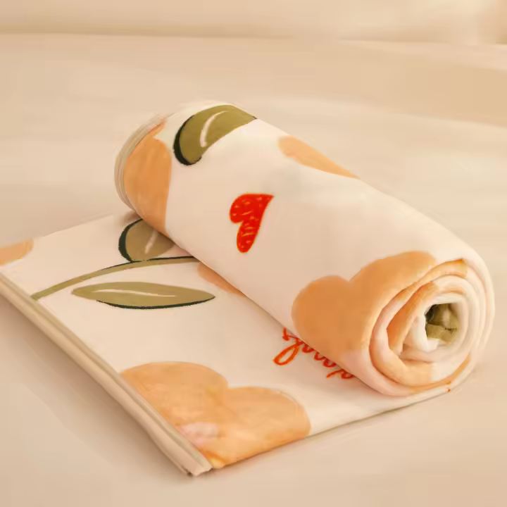 Manta De Flanela Multifuncional Cálida Doble Cara Refortzada Terciada Tejido De Coral Poliéster 100% Estilo Pastoral Floral - 1