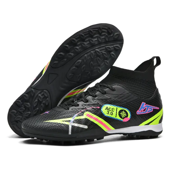 Zapatos De Fútbol Para Hombre Blanco Talla Grande 32-46 TF/FG Zapatillas Deportivas De Alta Top Para Jóvenes Zapatos De Fútbol Al Aire Libre Con Agujetas - 1
