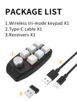 Teclado Mecánico Mini Con Bluetooth RGB 6 Teclas Botón De Copia Y Pegado Teclado Gaming Con 1 Engranaje Personalizable Hotswap Para Mac Y PC - details 7
