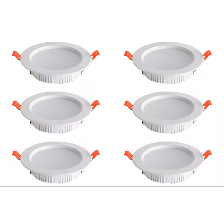 Focos LED empobles de 6 pulgadas, 5 W, Aperture de 7 to 8 cm, Luz LED empobles Plana, Luz radiante LED para baño, 3000/4000/6000 K, Luz Colgante para pasillo, baño, sala de estar, Cocina y dormitorio - 1