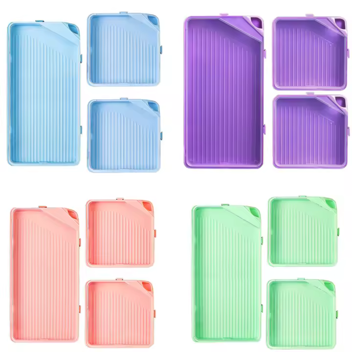 Kit De Accesorios Para Pintura Diamante 3pcs Con Bandeja De Gran Capacidad Y Tapas Claras Herramienta De Arte De Uñas Y Bricolaje Para Bordado Cruzado - 1