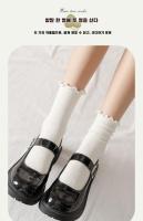 Calcetines De Encaje Blancos Con Volantes Para Mujeres, Absorbentes De Sudor Y Desodorantes, Calcetines De Verano Negro Y Blanco - details 1