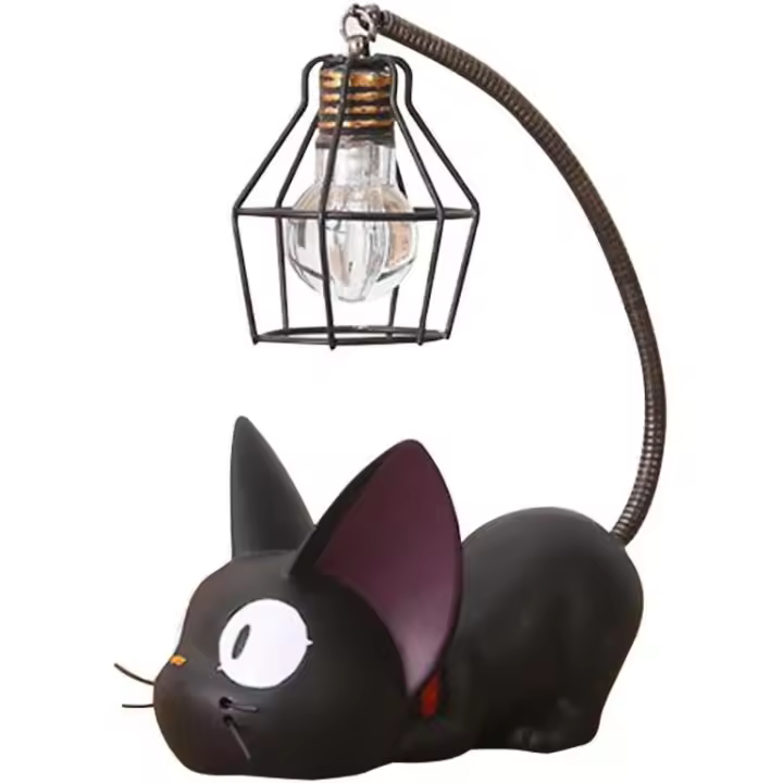 Lámpara de diseño de gato de resina, luz de noche creativa, lámpara de lectura para escritorio y mesita de noche (pantalla de alambre, 3,1 x 4,7 x 6,7 pulgadas) - 1