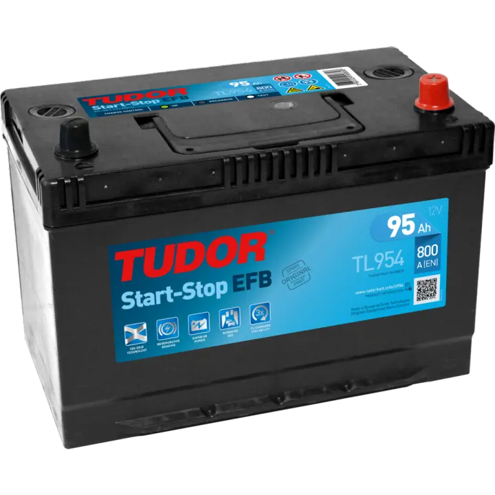 Batería  de coche Tudor TL954 Start-Stop EFB. Tecnología EFB. 12V - 95Ah/800A (EN) Caja D31 - 1