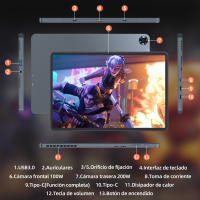 VANWIN Tablet 2 en 1, Pantalla táctil IPS de 10,1 pulgadas con Resolución de 800x1.280 píxeles, Procesador Intel Core m3-8100Y de Cuatro núcleos a 3,4 GHz, 12 GB de RAM y 256 GB de SSD, Windows 11 Pro, WiFi 6, Bluetooth 5,0, Batería de 3.400 mAh - details 1