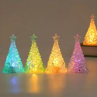 Árbol De Navidad De Cristal Con Luz Caliente Y Colorida Luz De Noche Con Estrella Decoración De Mesa Para Dormitorio Regalo De Velas Incluidas Fuente De Alimentación De Batería - details 5