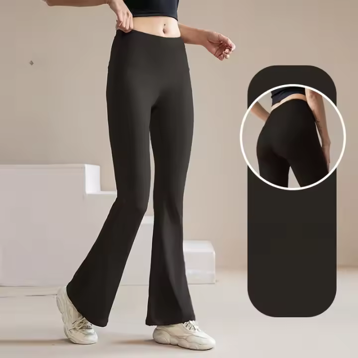 Leggings De Yoga Para Mujer High Waist Transpirables Pantalones De Gimnasio Running Fitness Con Cintura Push up Y Bells Bottoms - 1