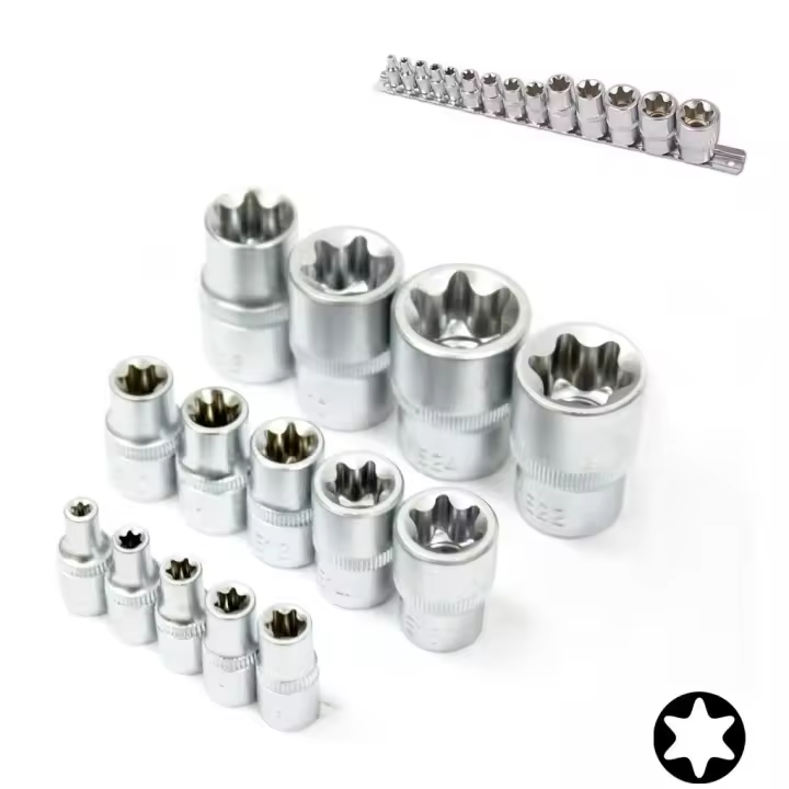 JOMAFA - Juego de Llaves de vaso TORX de E4 a E24, 14 PIEZAS - 5344 - 1